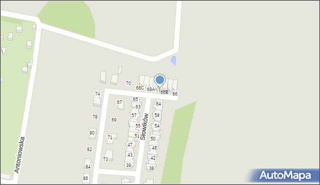 Chorzów, Słowików, 66C, mapa Chorzów