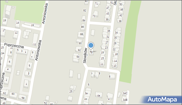 Chorzów, Słowików, 79, mapa Chorzów