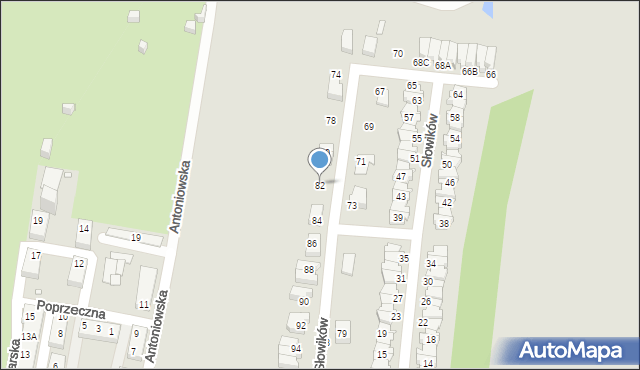Chorzów, Słowików, 82, mapa Chorzów