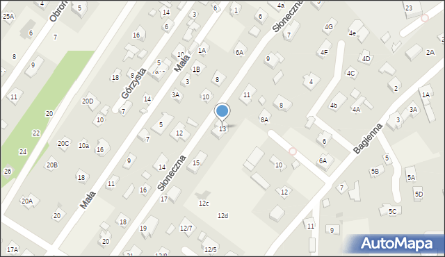 Chotomów, Słoneczna, 13, mapa Chotomów