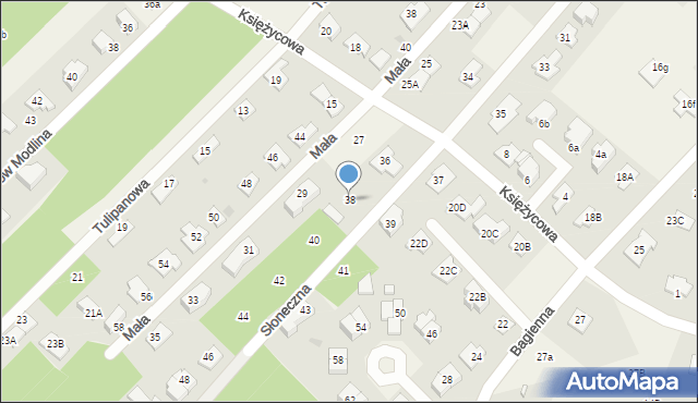 Chotomów, Słoneczna, 38, mapa Chotomów