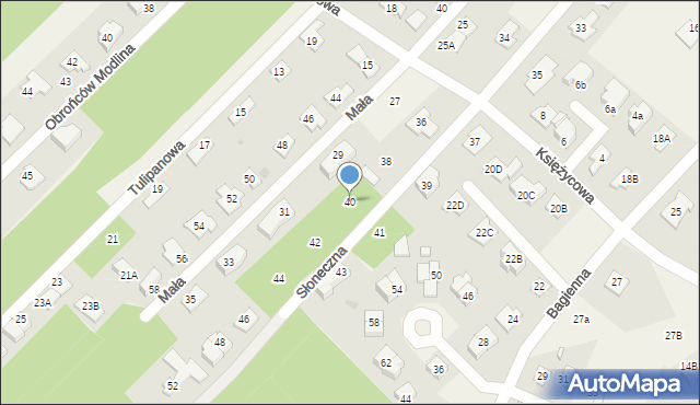 Chotomów, Słoneczna, 40, mapa Chotomów
