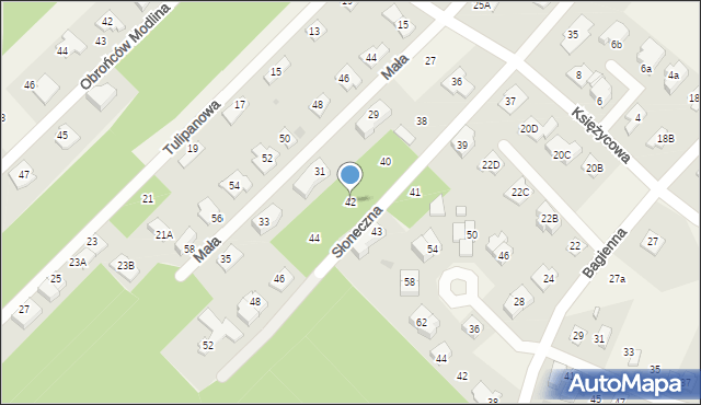 Chotomów, Słoneczna, 42, mapa Chotomów