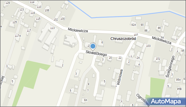 Chruszczobród, Słowackiego Juliusza, 1, mapa Chruszczobród