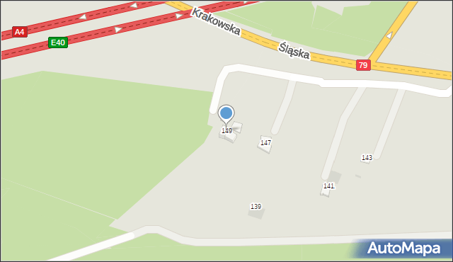 Chrzanów, Śląska, 149, mapa Chrzanów