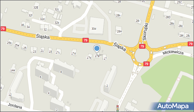 Chrzanów, Śląska, 17a, mapa Chrzanów