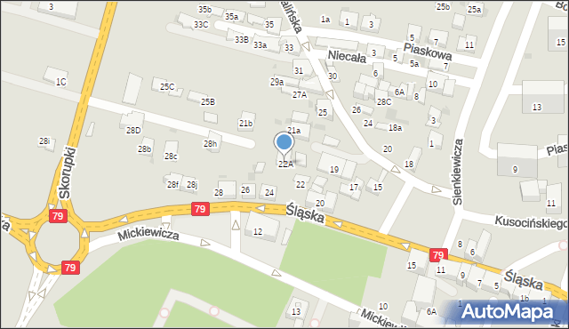 Chrzanów, Śląska, 22A, mapa Chrzanów