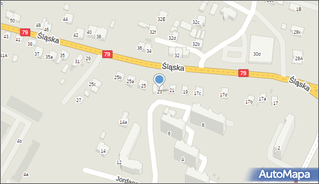 Chrzanów, Śląska, 23, mapa Chrzanów