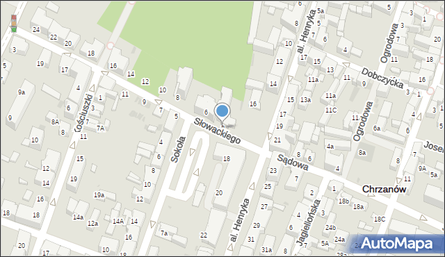 Chrzanów, Słowackiego Juliusza, 2, mapa Chrzanów