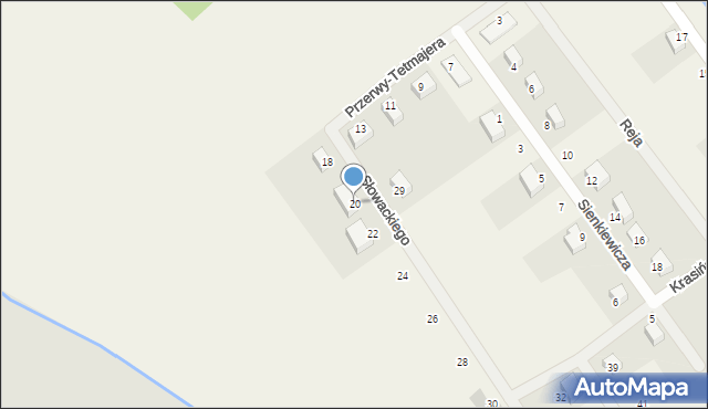 Chwałowice, Słowackiego Juliusza, 20, mapa Chwałowice