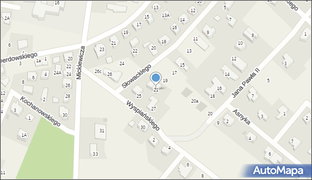 Chwaszczyno, Słowackiego Juliusza, 21, mapa Chwaszczyno