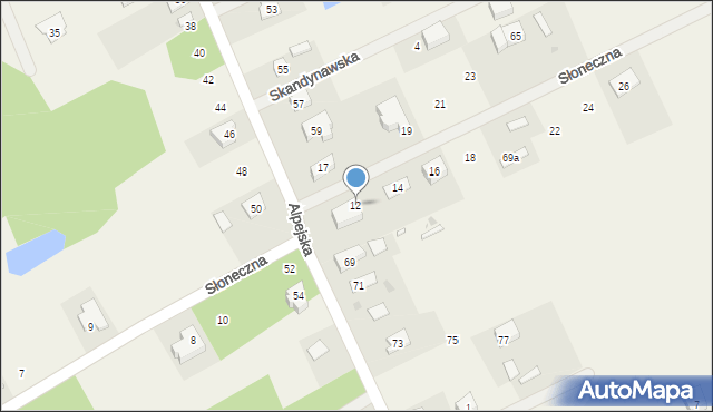 Chylice, Słoneczna, 12, mapa Chylice