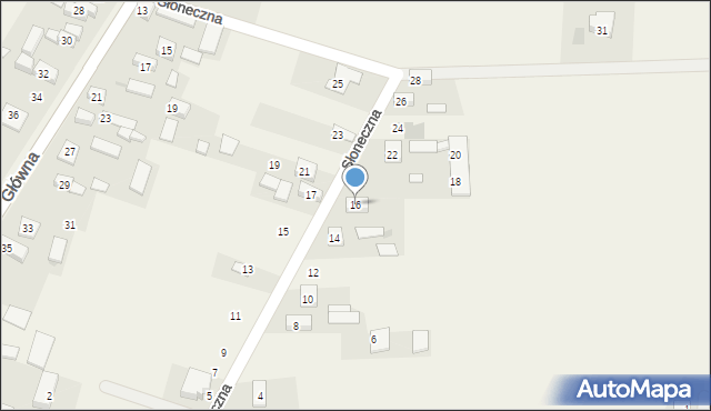 Chynów, Słoneczna, 16, mapa Chynów