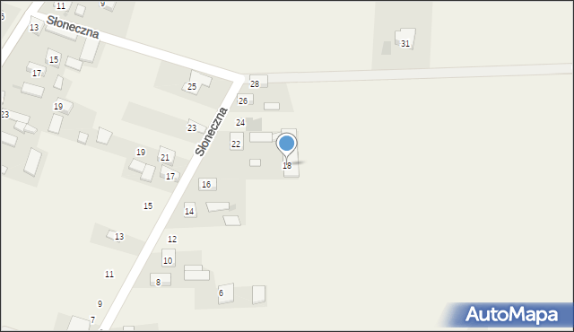 Chynów, Słoneczna, 18, mapa Chynów