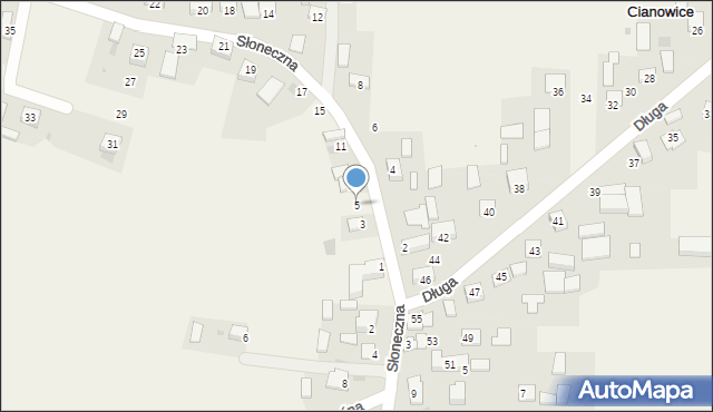 Cianowice, Słoneczna, 5, mapa Cianowice