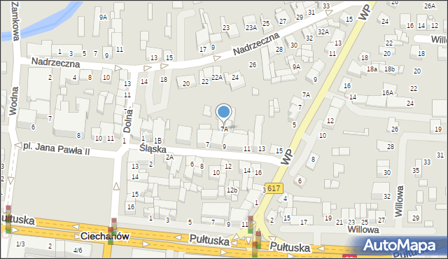 Ciechanów, Śląska, 7A, mapa Ciechanów