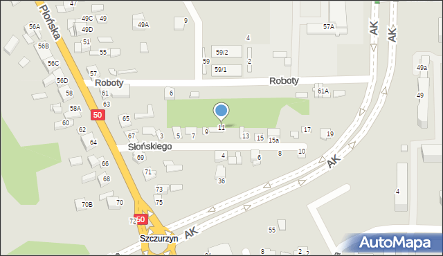 Ciechanów, Słońskiego Czesława, 11, mapa Ciechanów