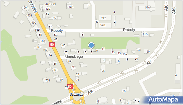 Ciechanów, Słońskiego Czesława, 7, mapa Ciechanów