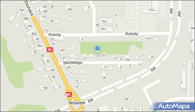 Ciechanów, Słońskiego Czesława, 9, mapa Ciechanów