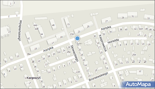 Ciechanów, Słowackiego Juliusza, 22, mapa Ciechanów