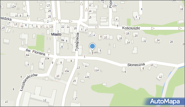 Ciężkowice, Słoneczna, 3, mapa Ciężkowice