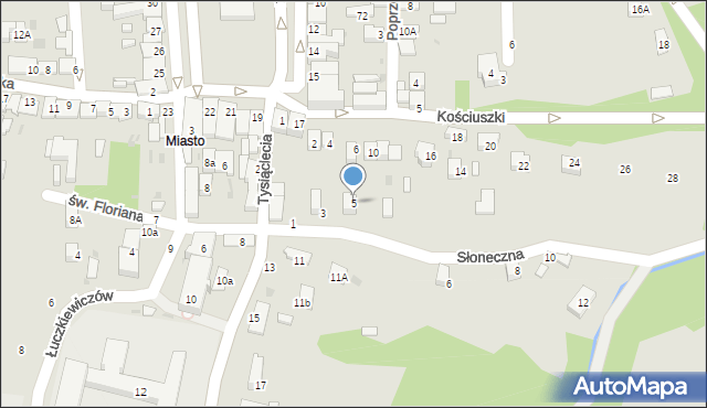 Ciężkowice, Słoneczna, 5, mapa Ciężkowice