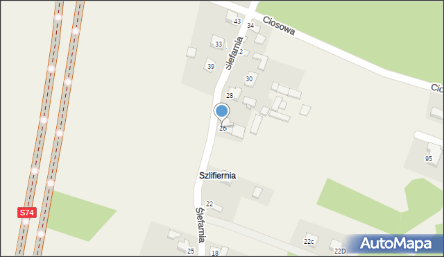 Ciosowa, Ślefarnia, 26, mapa Ciosowa