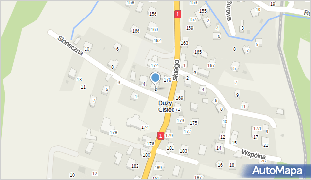 Cisiec, Słoneczna, 2, mapa Cisiec