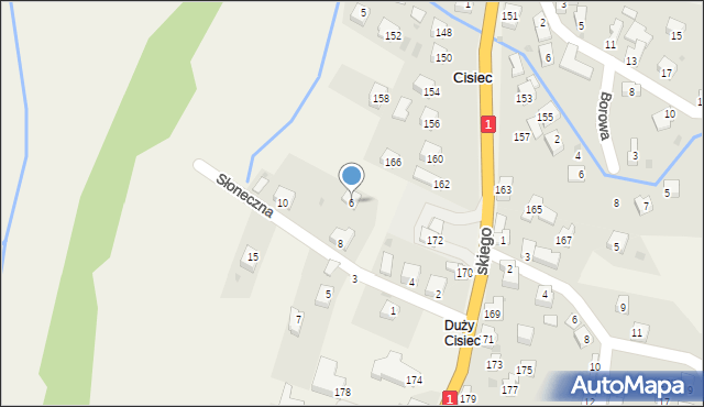 Cisiec, Słoneczna, 6, mapa Cisiec