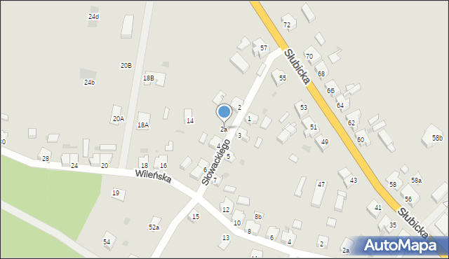 Cybinka, Słowackiego Juliusza, 2a, mapa Cybinka
