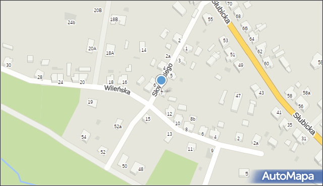 Cybinka, Słowackiego Juliusza, 7, mapa Cybinka