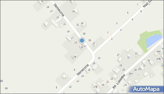 Czajowice, Słoneczna, 11, mapa Czajowice