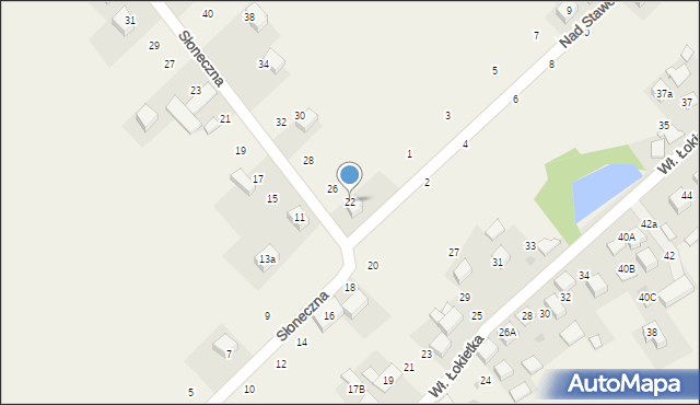 Czajowice, Słoneczna, 22, mapa Czajowice