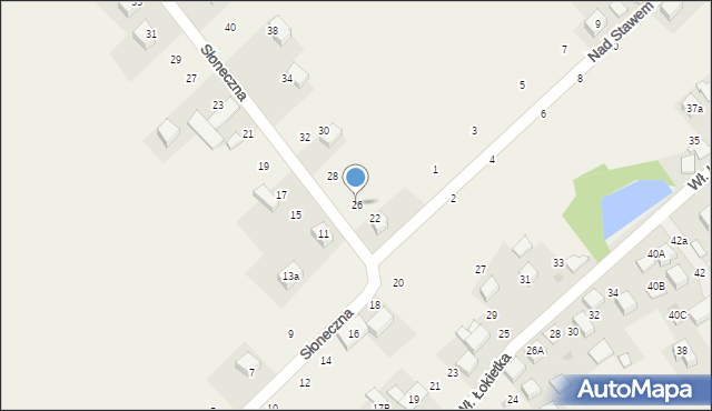 Czajowice, Słoneczna, 26, mapa Czajowice