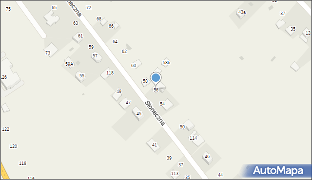 Czajowice, Słoneczna, 56, mapa Czajowice