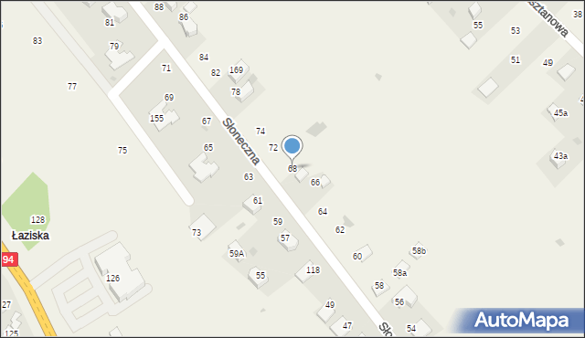 Czajowice, Słoneczna, 68, mapa Czajowice