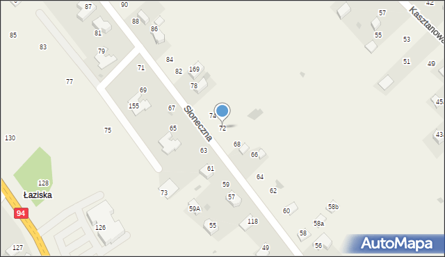 Czajowice, Słoneczna, 72, mapa Czajowice