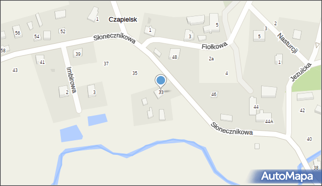 Czapielsk, Słonecznikowa, 33, mapa Czapielsk