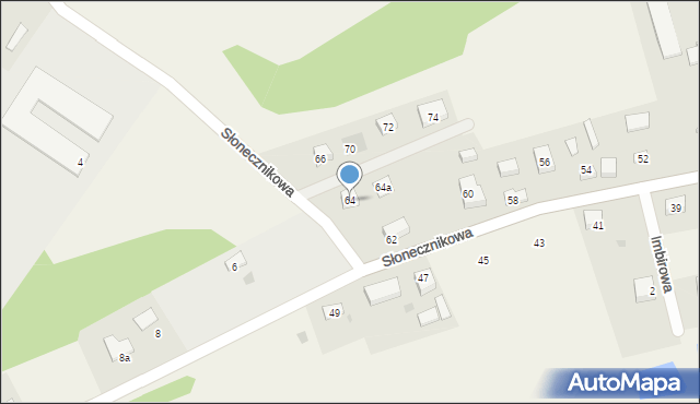 Czapielsk, Słonecznikowa, 64, mapa Czapielsk