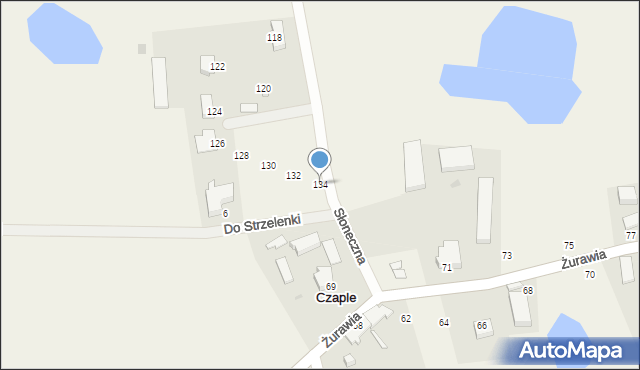Czaple, Słoneczna, 134, mapa Czaple