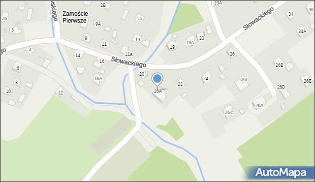 Czarna, Słowackiego Juliusza, 20A, mapa Czarna