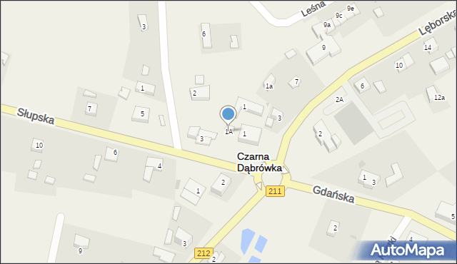 Czarna Dąbrówka, Słupska, 1A, mapa Czarna Dąbrówka