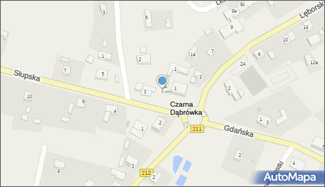 Czarna Dąbrówka, Słupska, 1b, mapa Czarna Dąbrówka