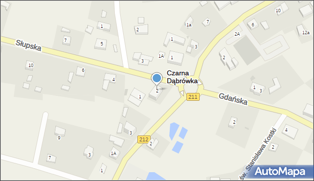 Czarna Dąbrówka, Słupska, 2, mapa Czarna Dąbrówka