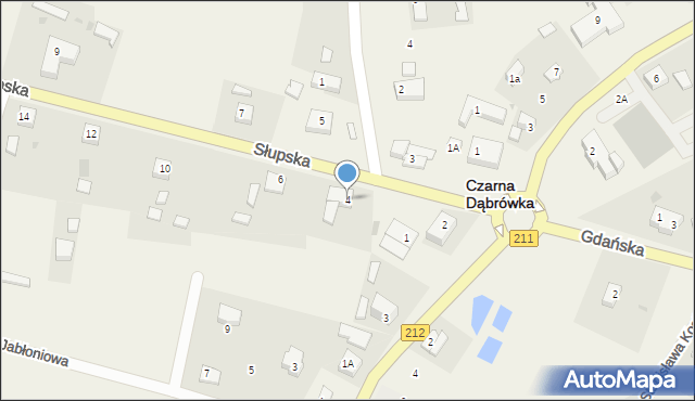 Czarna Dąbrówka, Słupska, 4, mapa Czarna Dąbrówka