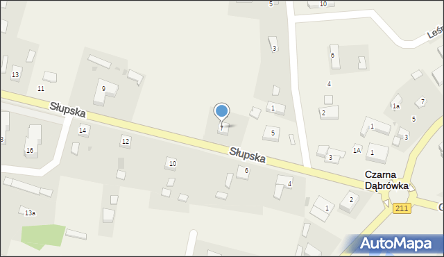 Czarna Dąbrówka, Słupska, 7, mapa Czarna Dąbrówka