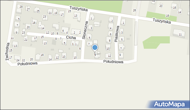 Czarnocin, Słoneczna, 9, mapa Czarnocin
