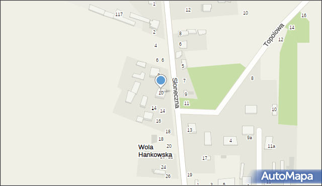 Czarny Las, Słoneczna, 10, mapa Czarny Las