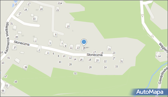 Czchów, Słoneczna, 15, mapa Czchów