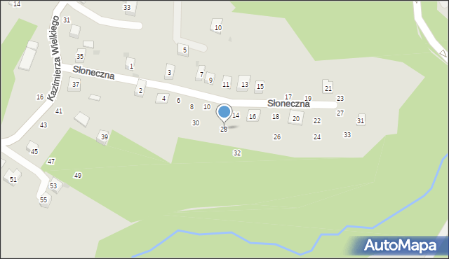 Czchów, Słoneczna, 28, mapa Czchów